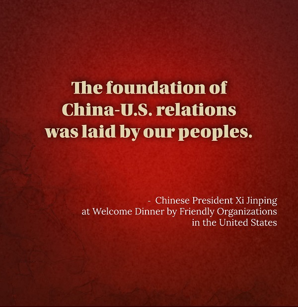 President Xi Jinping stresses role of people in China-U.S. relations