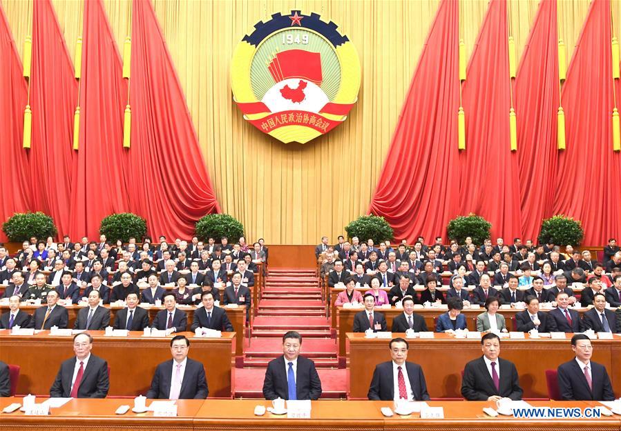 Chinese leaders attend closing meeting of CPPCC annual session