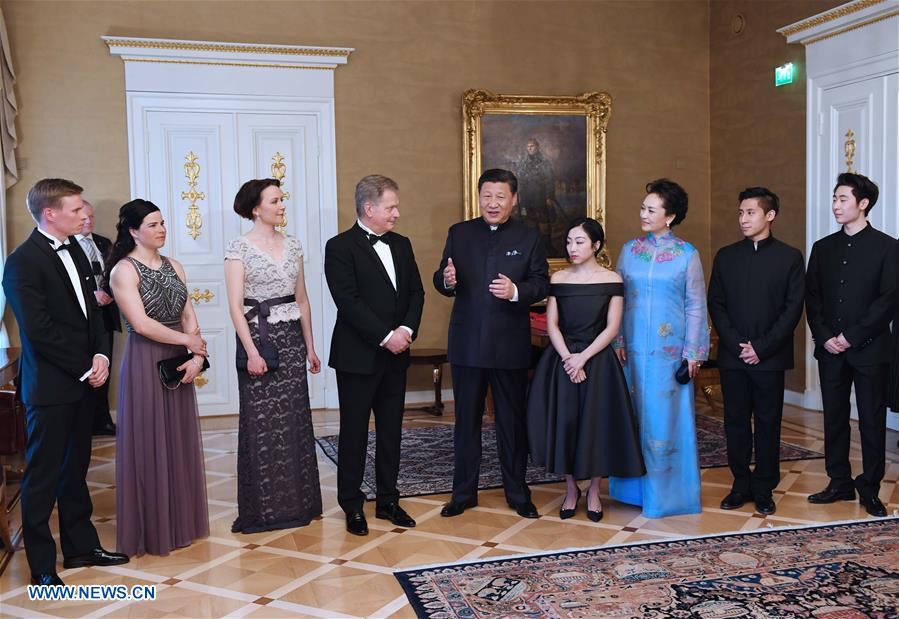 Chinese, Finnish presidents meet winter sports athletes