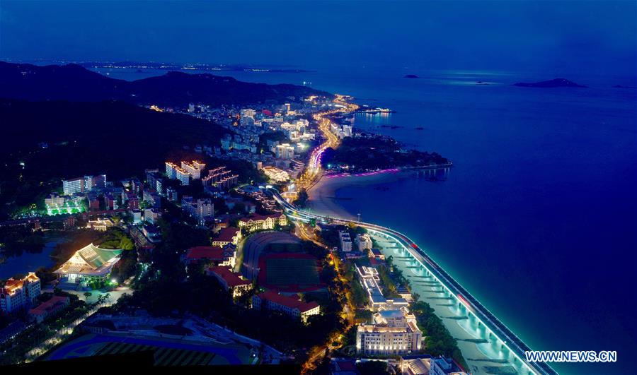 Amazing night view of Xiamen, host city for 2017 BRICS Summit