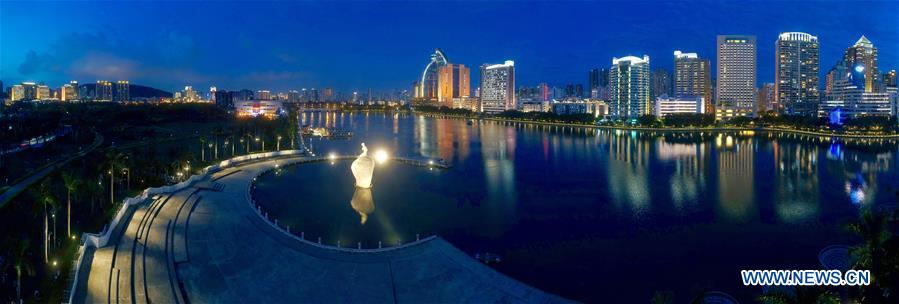 Amazing night view of Xiamen, host city for 2017 BRICS Summit