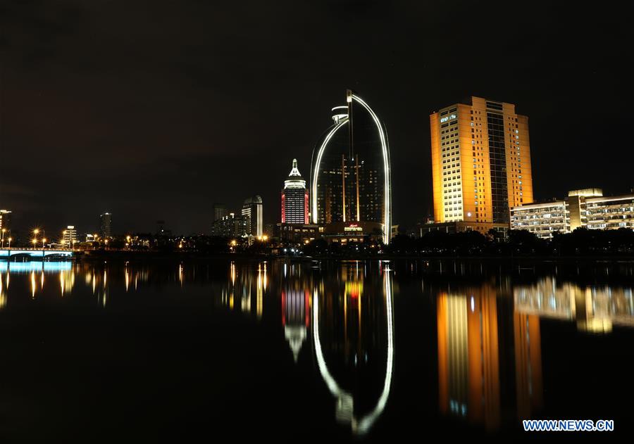 Amazing night view of Xiamen, host city for 2017 BRICS Summit