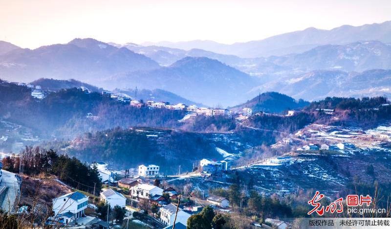 Picturesque scenery of snow-covered Zhuxi County in C China