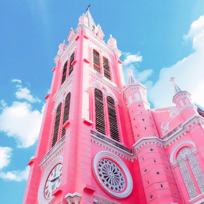 So beautiful pink church! Tan Dinh Church in Vietnam