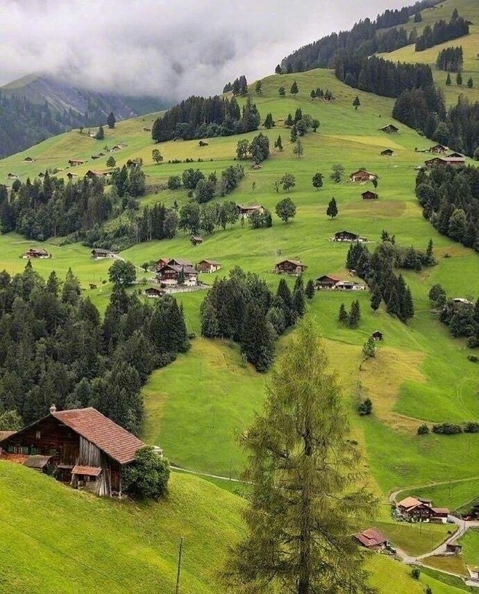 The town of Lauterbrunn in Switzerland is just like a fairy tale world.