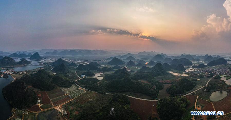 Scenery at Puzhehei national wetland park in Yunnan