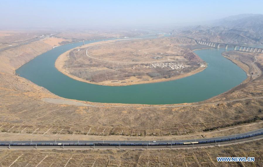 View of Ningxia section of Yellow River