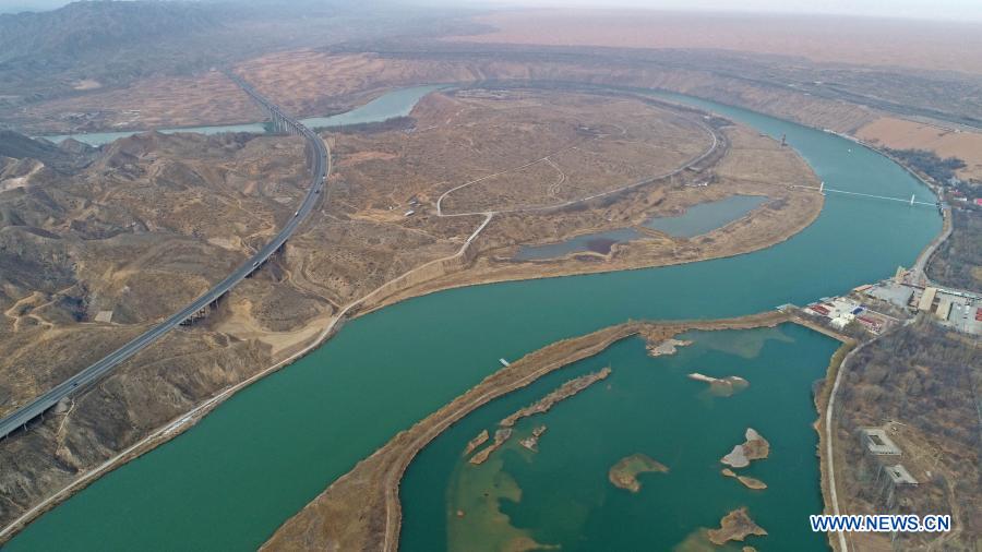 View of Ningxia section of Yellow River