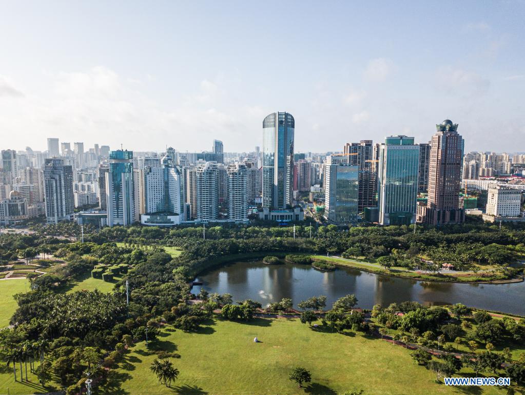 Aerial view of S China's Haikou