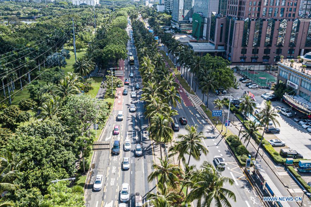 Aerial view of S China's Haikou