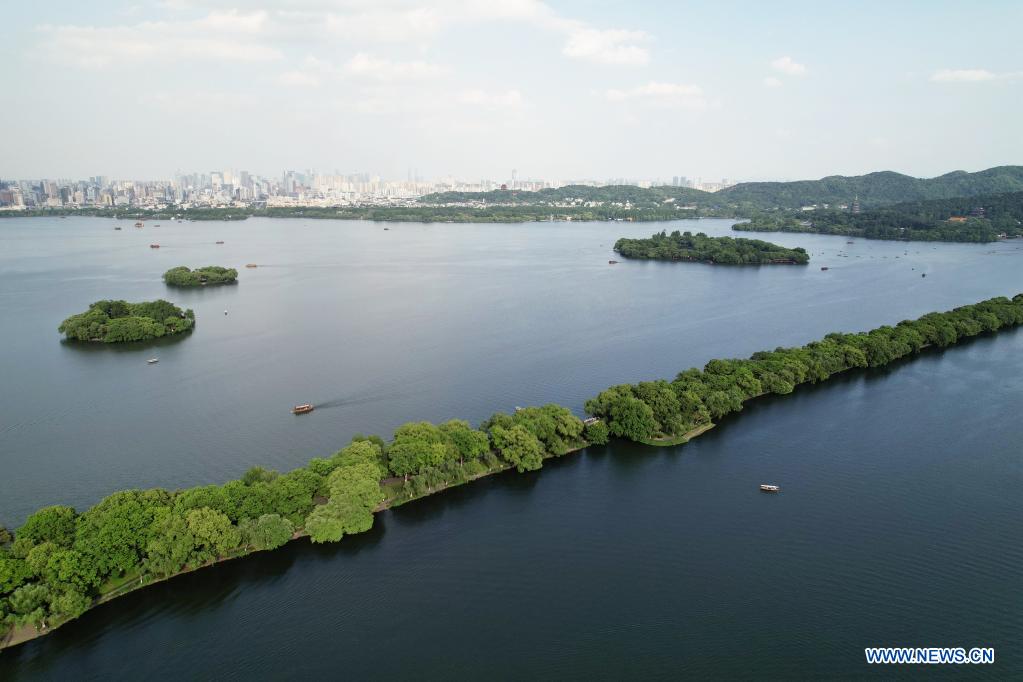 Early summer scenery of West Lake in Hangzhou