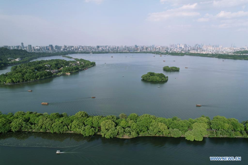 Early summer scenery of West Lake in Hangzhou