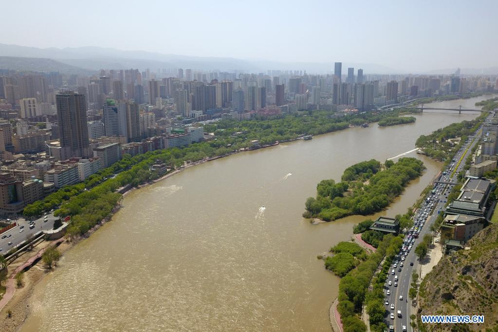 Scenery of Yellow River section in Lanzhou