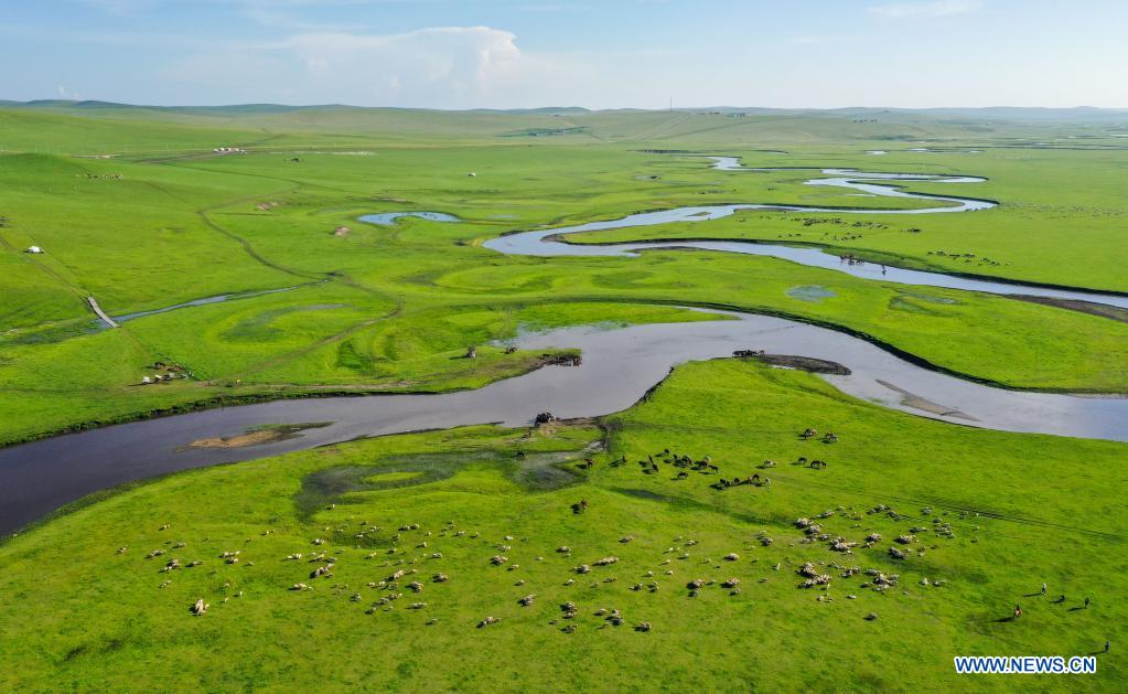 Scenery of Morigele River in Hulun Buir, N China