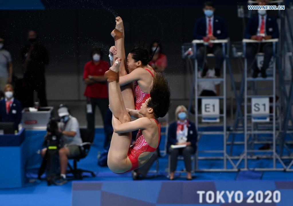 China claims 5th consecutive gold in women's synchronised 3m springboard at Tokyo 2020