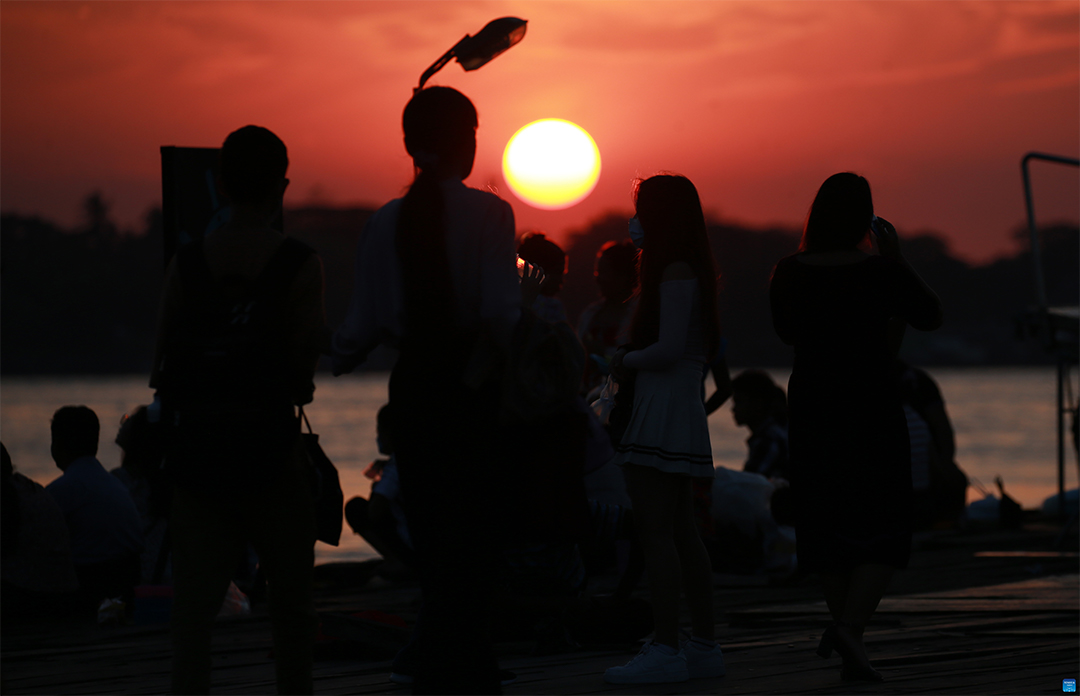 Sunset scenery in Yangon, Myanmar