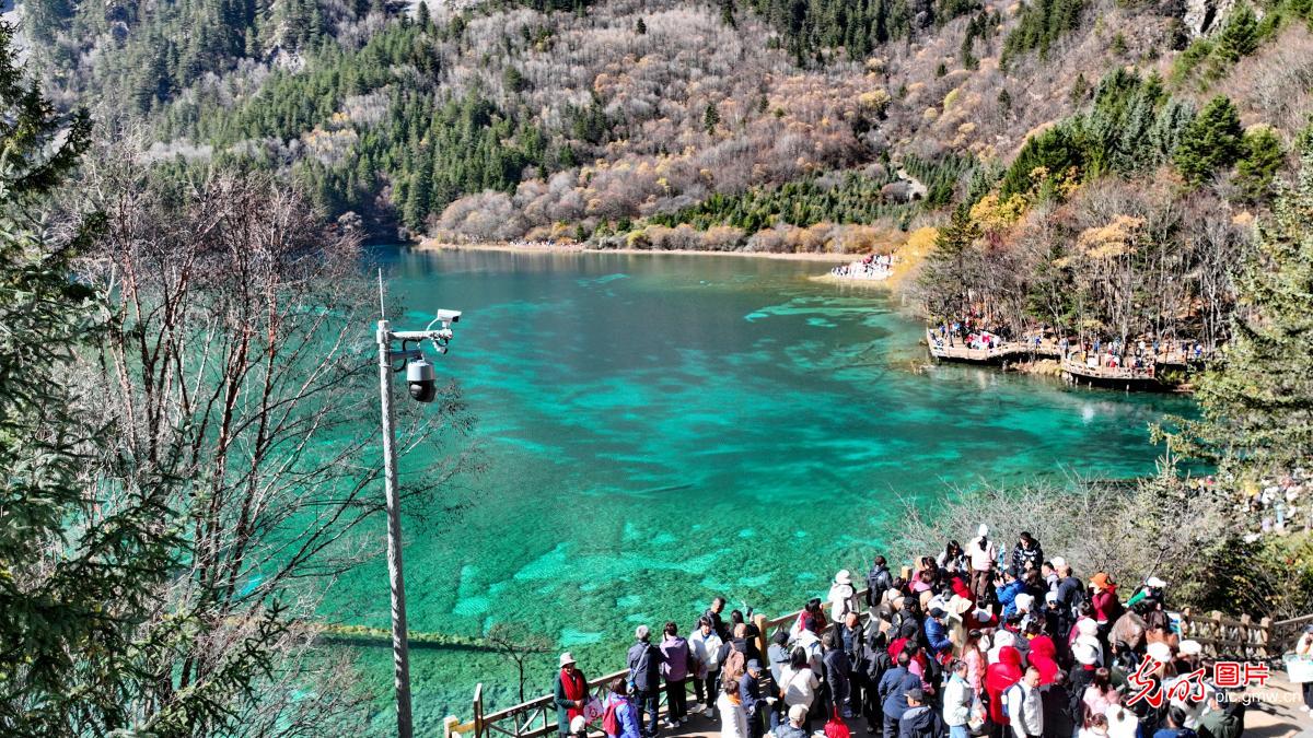 Jiuzhaigou’s colorful forests attract tourists
