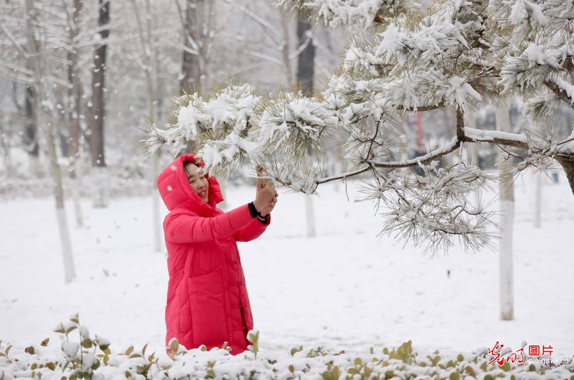 Snowfall in many parts of northern China