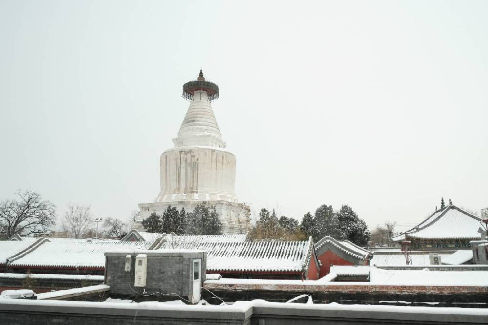 In pics: Citizens visit snow-covered Baita Temple in Beijing