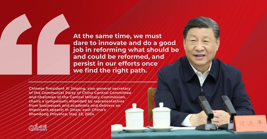 Posters: Xi chairs symposium, urges further reform to advance Chinese modernization