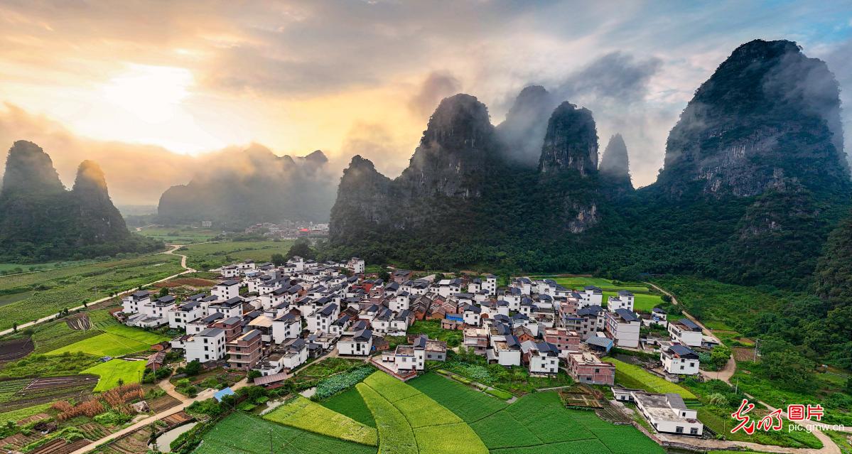 Picturesque scenery of landscape and countryside in Guangxi