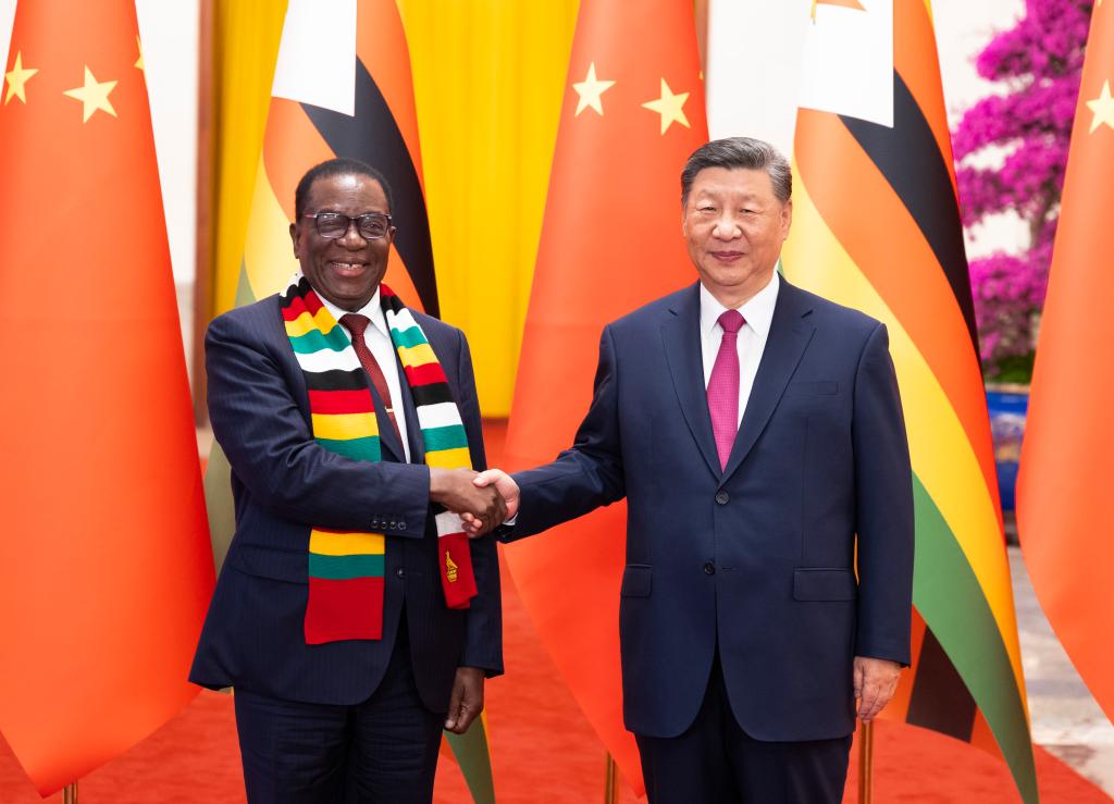 Xi holds talks with Zimbabwean president