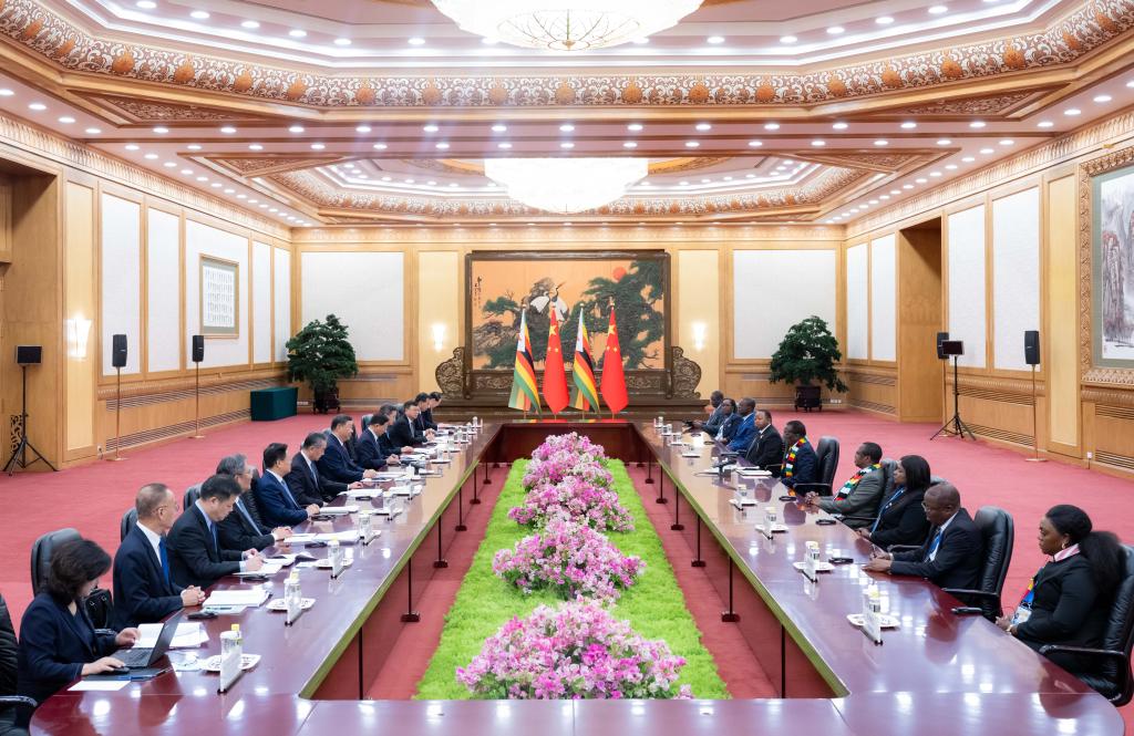 Xi holds talks with Zimbabwean president