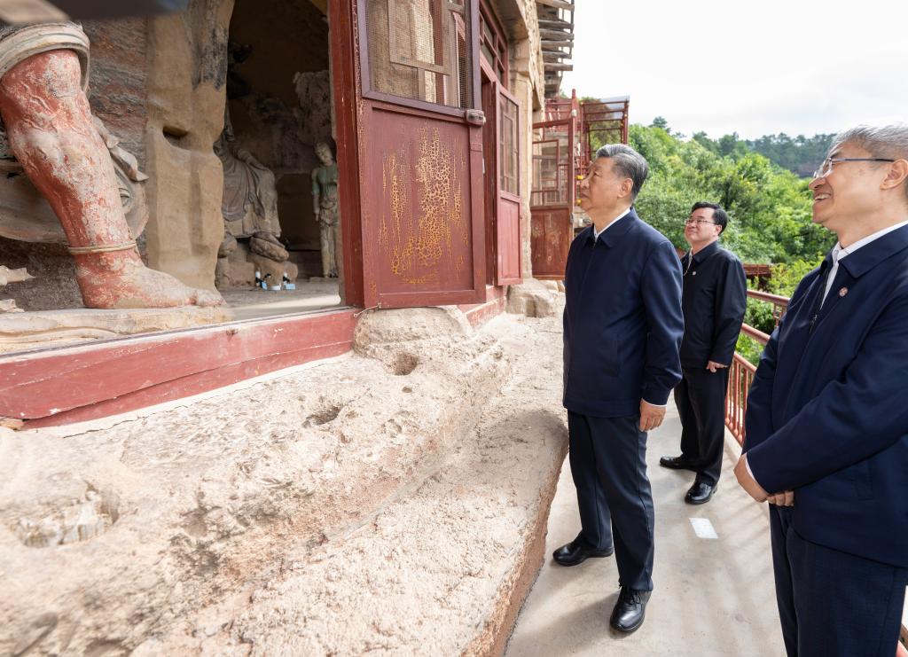 Xi makes inspections in NW China's Shaanxi, Gansu provinces