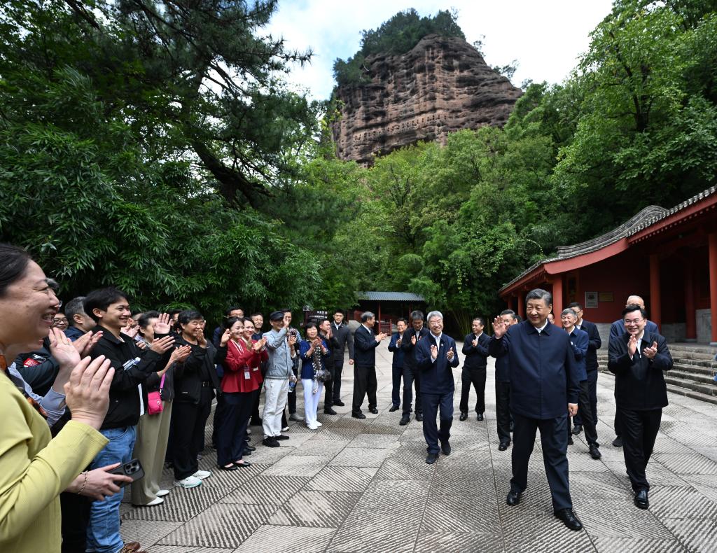 Xi makes inspections in NW China's Shaanxi, Gansu provinces