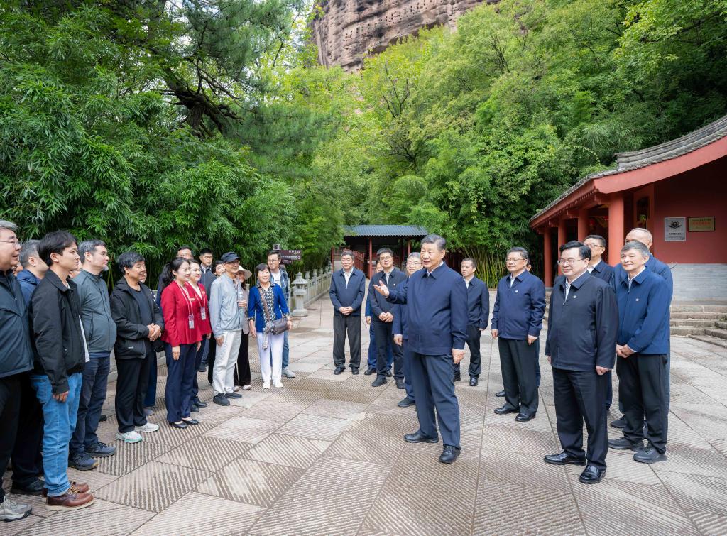 Xi makes inspections in NW China's Shaanxi, Gansu provinces