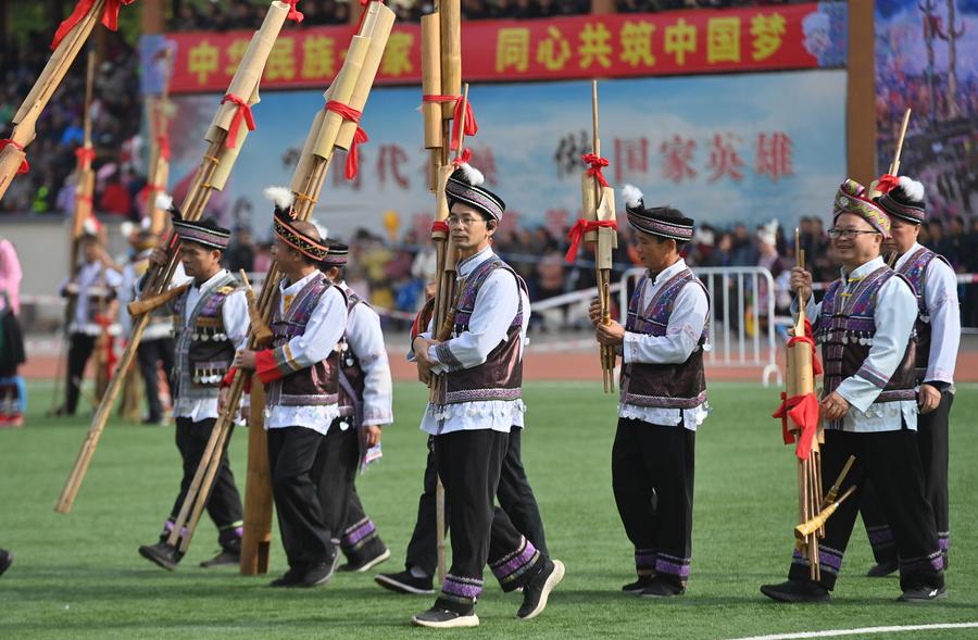 EnchantingGuangxi | Lusheng and horse fighting festival celebrated in S China's Guangxi