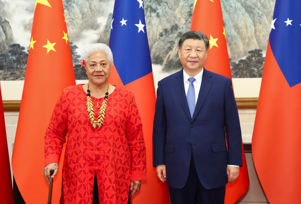 Xi meets Samoan PM, says China prioritizes empowering Pacific Island countries to tackle climate change