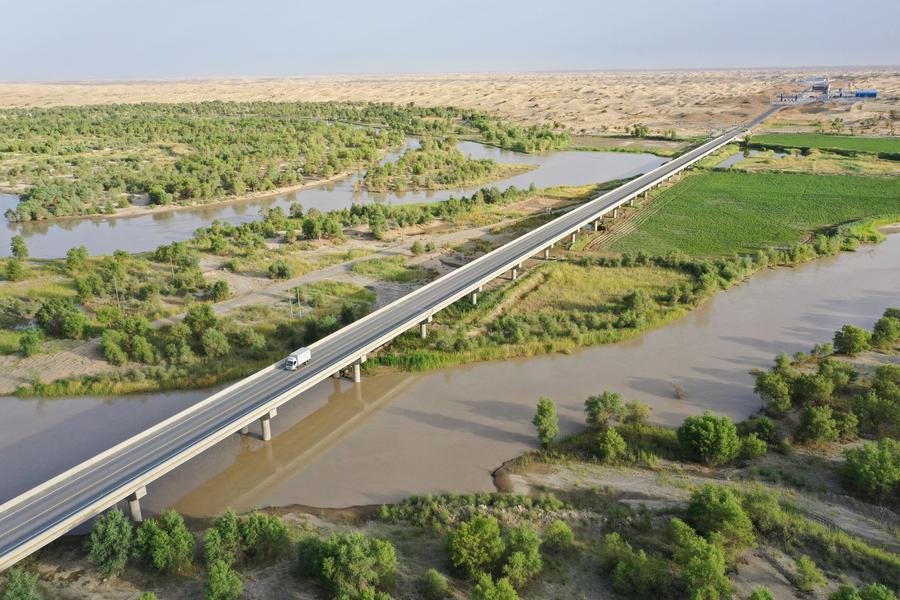 China's largest desert fully encircled with green belt