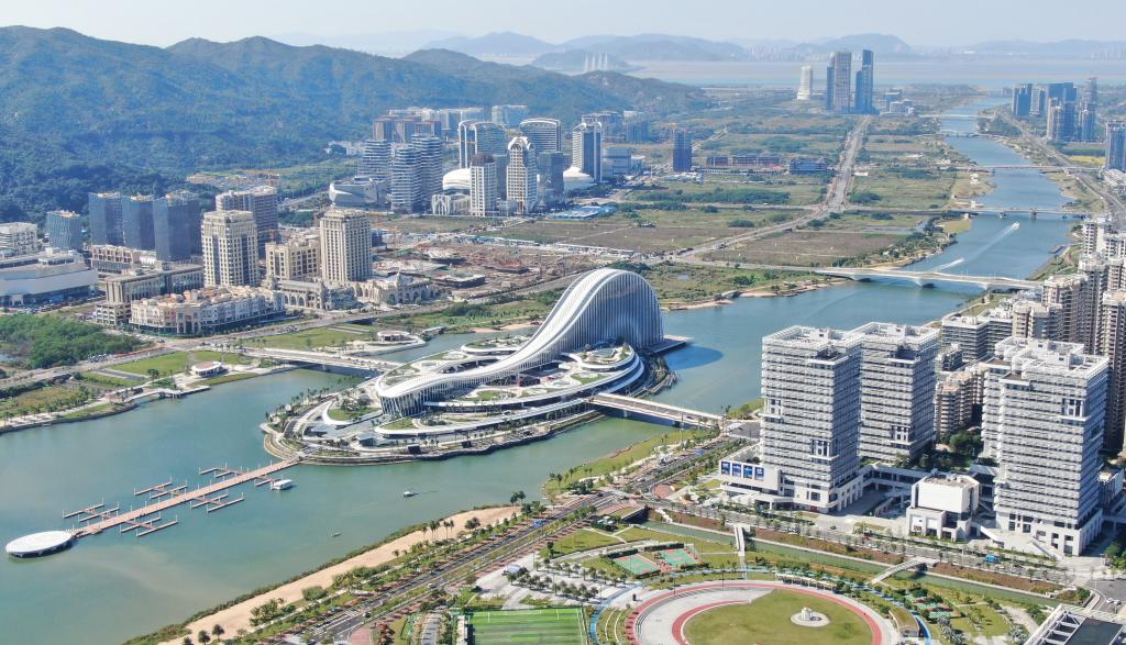 Close-up view of Guangdong-Macao in-depth cooperation zone in S China's Hengqin