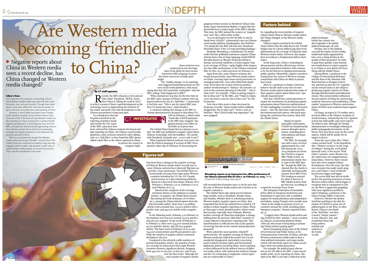 GT investigates: Negative reports about China in Western media seen a recent decline, has China changed or Western media changed?