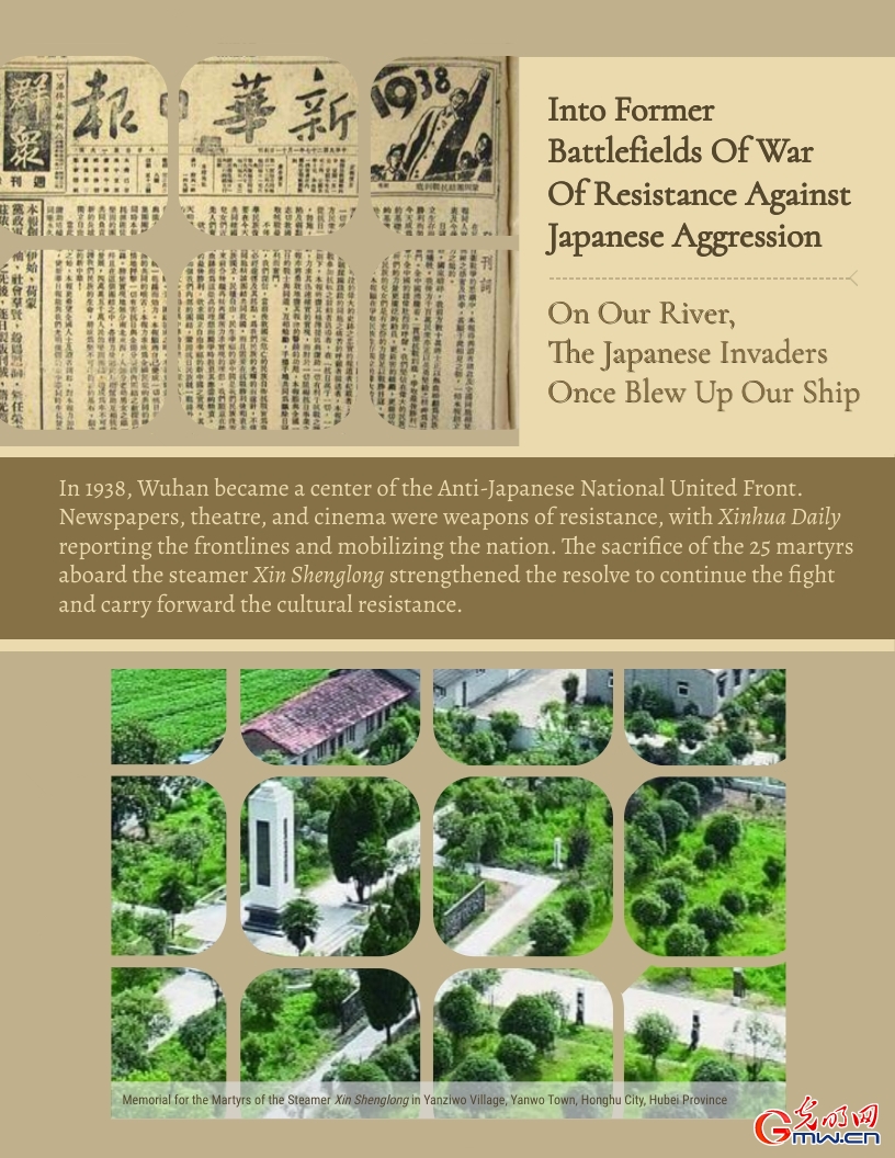 Into Former Battlefields of War of Resistance Against Japanese Aggression: On our river, the Japanese invaders once blew up our ship