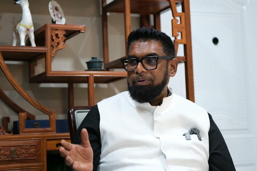 Interview: Guyana's president deems China an important partner in national development