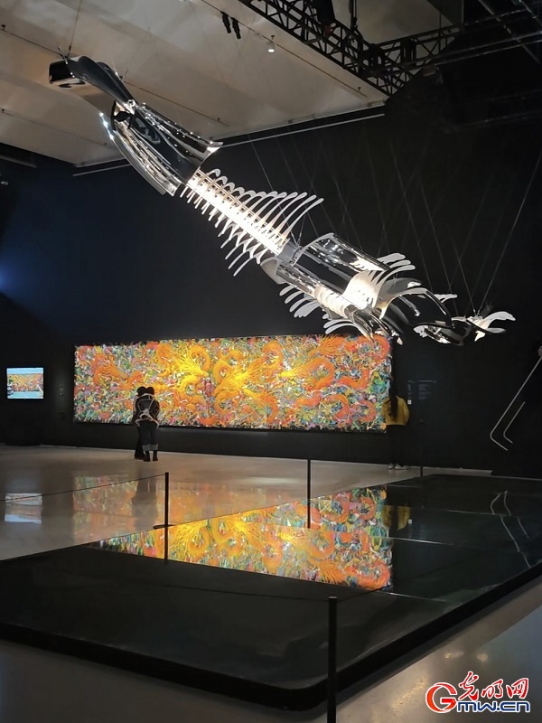 Visitors explore immersive contemporary art exhibition in Beijing