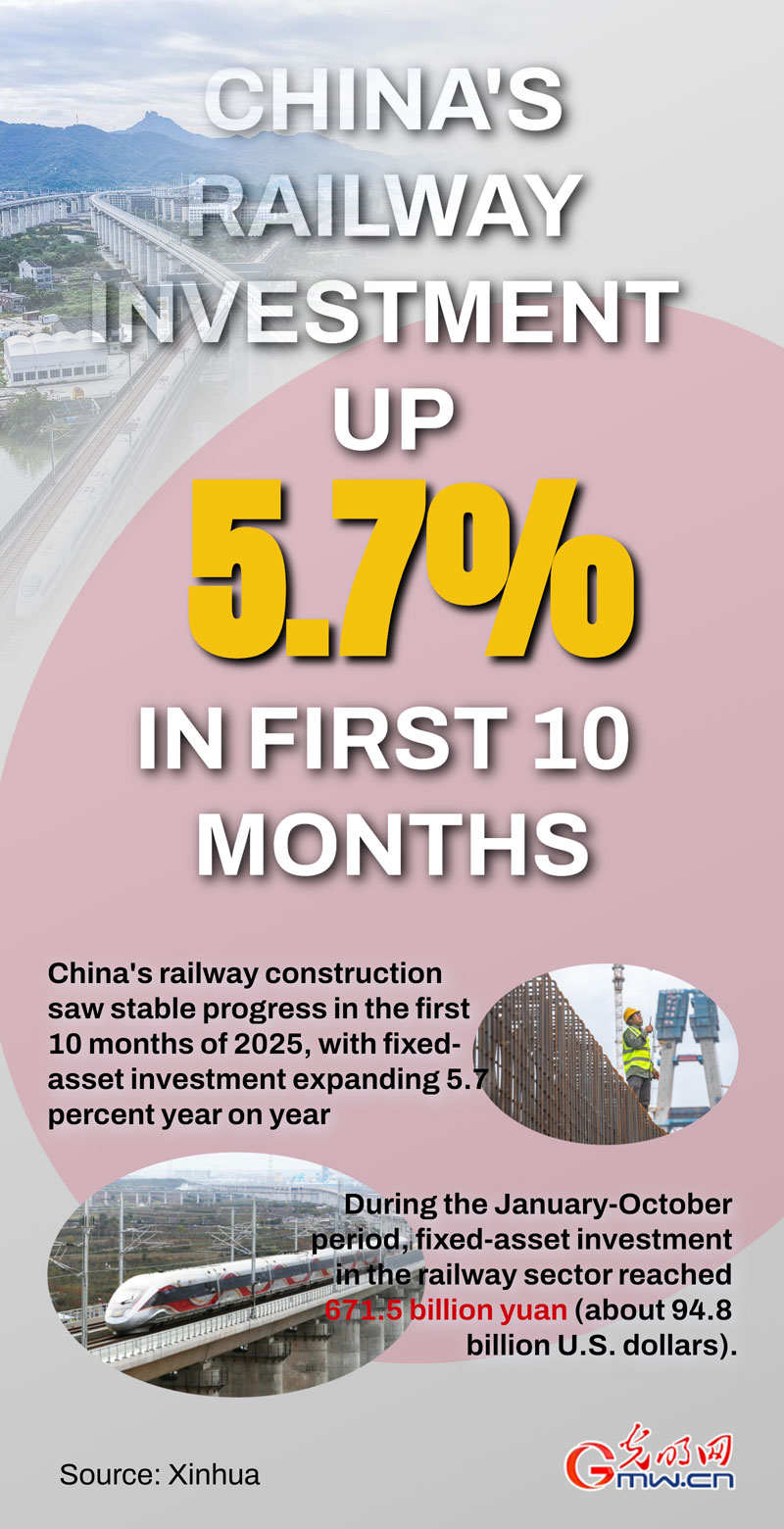 Poster: China's railway investment up 5.7% in first 10 months