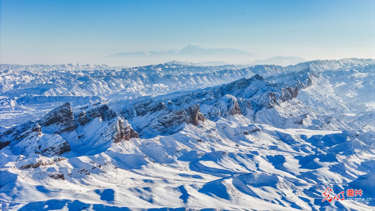 Danxia scenic area covered by snow in Xinjiang Danxia scenic area covered by snow in Xinjiang