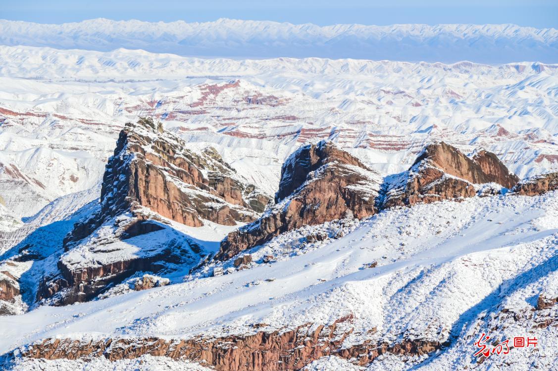 Danxia scenic area covered by snow in Xinjiang Danxia scenic area covered by snow in Xinjiang