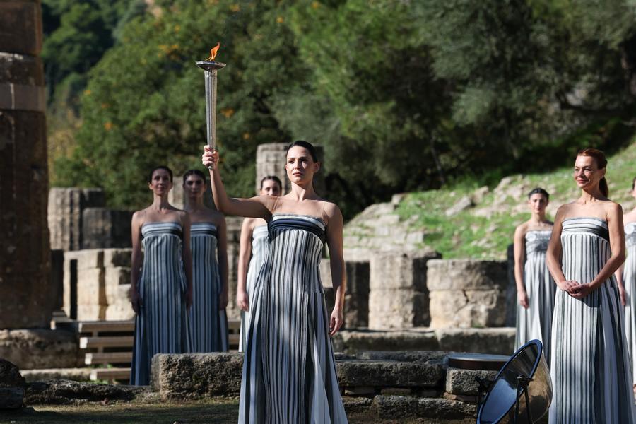 Flame for 2026 Milan-Cortina Winter Olympics lit in Ancient Olympia