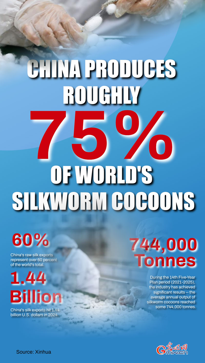 Poster: China produces roughly 75% of world's silkworm cocoons