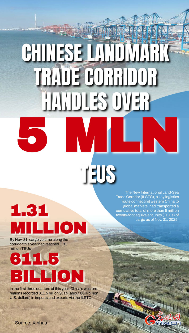Poster: Chinese landmark trade corridor handles over 5 mln TEUs