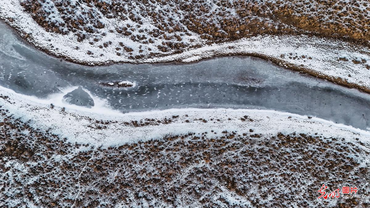 Winter scenery at Xiaohaizi Wetland in NW China's Xinjiang