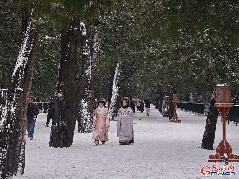 Snowfall brings serene winter beauty to the Temple of Heaven