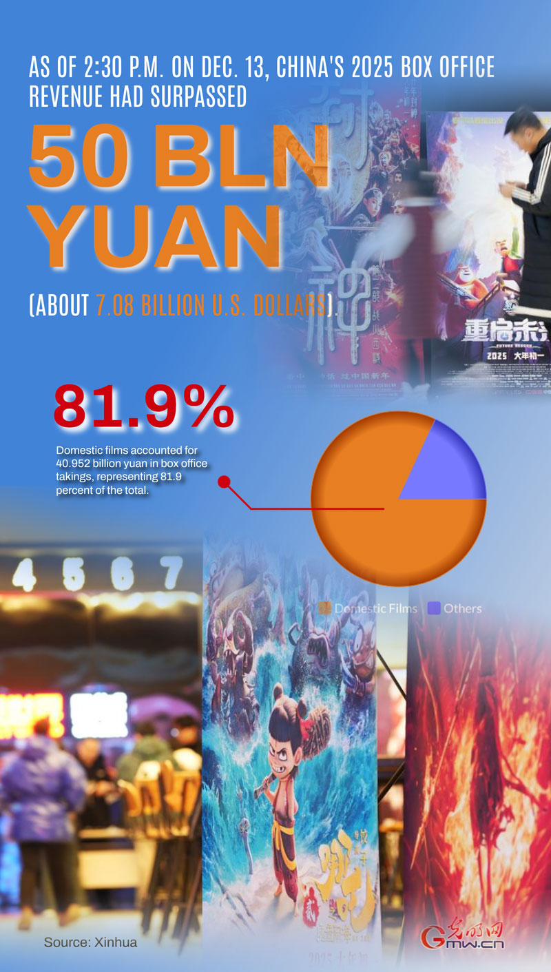 Poster: China's 2025 box office revenue exceeds 50 bln yuan