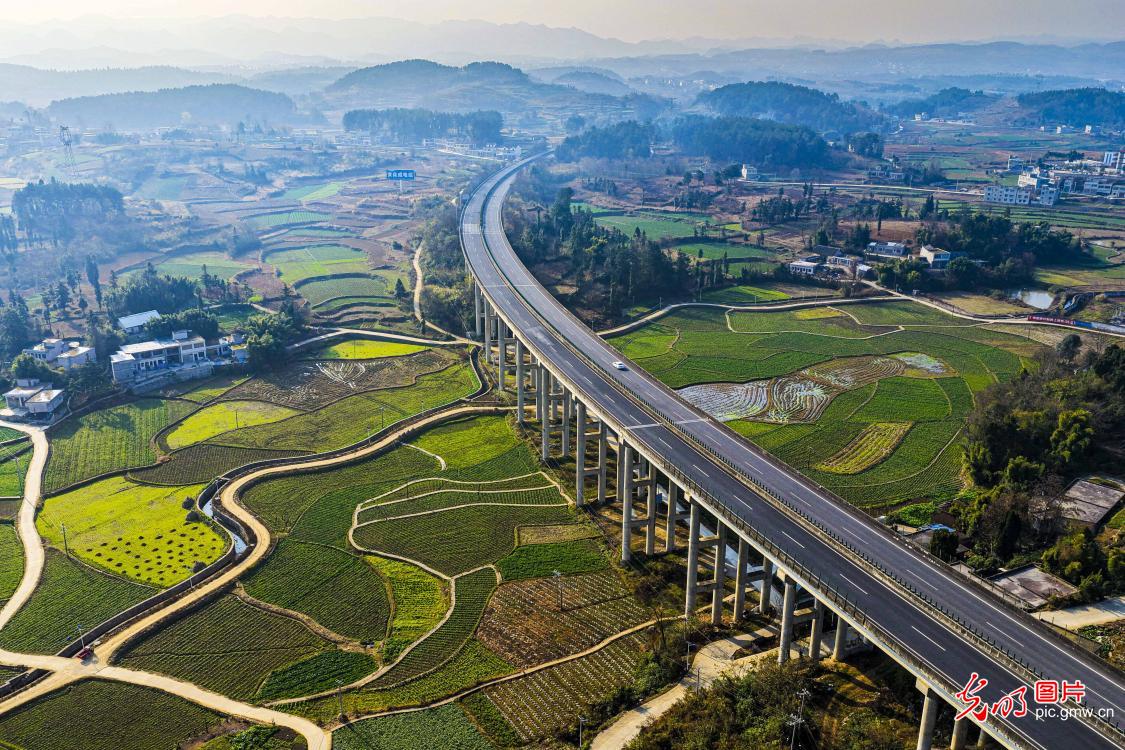 Winter countryside landscape in Jinbi Town