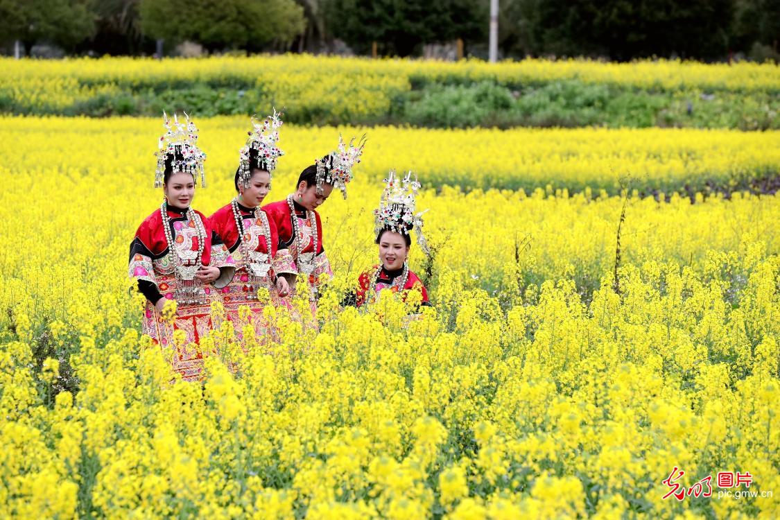 People enjoy spring outings and flower viewing across China
