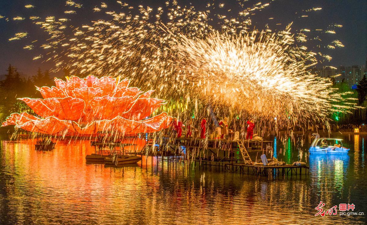 Intangible cultural heritage performance displayed to welcome Lantern Festival